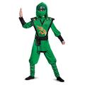 DISGUISE Official Deluxe LEGO Ninjago Costume Kids, Ninja Costume Kids Boys Children, Lloyd Ninjago Costume Green, World Book Day Fancy Dress Up Suit Outfit M