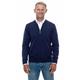 UGHOLIN Men’s 100% Pure Cashmere Full Zip Bomber Knitted Cardigan, Blue, XL