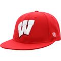 Men's Top of the World Red Wisconsin Badgers Team Color Fitted Hat