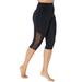 Plus Size Women's Chlorine Resistant High Waist Mesh Swim Capri by Swimsuits For All in Black Mesh (Size 24)