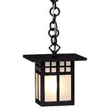 Arroyo Craftsman Glasgow 7 Inch Tall 1 Light Outdoor Hanging Lantern - GH-6-F-BK