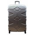 Hampton and Stewart Hard Shell Suitcase Luggage Case Trolley Cabin 4 Wheel Spinner 20" 24" 28" 32" Silver (M (24"))