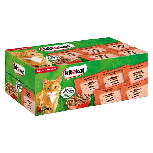 96 x 100g Mixed in Soße Kitekat Katzenfutter nass