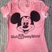 Disney Tops | Disneyland Resort Disney World Mickey V Neck Tee Red Womens Size Xl | Color: Black/Red | Size: Xl