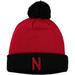 Men's Top of the World Scarlet/Black Nebraska Huskers Core 2-Tone Cuffed Knit Hat with Pom