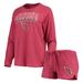 Women's Concepts Sport Cardinal Arizona Cardinals Meter Knit Long Sleeve Raglan Top & Shorts Sleep Set