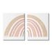 Stupell Industries Abstract Neutral Kid's Rainbow Arches Striped Patterns 2 - Piece Graphic Art Set Canvas in Pink | 30 H x 24 W x 1.5 D in | Wayfair