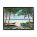 Stupell Industries Row Boats on Beach Shore Tropical Palm Trees Wood in Brown | 24 H x 30 W x 1.5 D in | Wayfair ai-858_fr_24x30