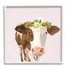 Stupell Industries Country Farm Cow White Flower Crown Boho Pink Graphic Art Wood in Brown | 24 H x 24 W x 1.5 D in | Wayfair ai-712_wfr_24x24