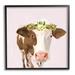 Stupell Industries Country Farm Cow White Flower Crown Boho Pink Graphic Art Wood in Brown | 17 H x 17 W x 1.5 D in | Wayfair ai-712_fr_17x17