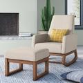 Wildon Home® Gosdantin Rocking Chair Upholstered/Fabric in Brown | 37.25 H x 26.13 W x 37.25 D in | Wayfair E6A15C1409B04D16B4889C42DB8ADC69