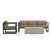 AllModern Smith 3 Piece Sunbrella Sofa Seating Group w/ Cushions Metal in Gray/Brown | 33 H x 84.25 W x 32 D in | Outdoor Furniture | Wayfair