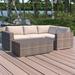 Latitude Run® Marfik 5 Piece Rattan Sectional Seating Group w/ Sunbrella Cushions in Brown | Outdoor Furniture | Wayfair