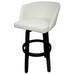 Red Barrel Studio® Swivel Counter Wood Bar Stool 26" Edford - Vivian - Basin Beige - Black Wood/Upholstered in White | 30 H x 22 W x 21 D in | Wayfair