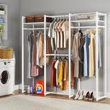 Rebrilliant Angelicia 70.08" Clothes Rack Metal in White | 70.86 H x 70.08 W x 15.75 D in | Wayfair CD0D53272F0C46A092BA9A772A50B5EB