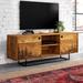 Steelside™ Brixby Solid Wood TV Stand for TVs up to 60" Wood in Brown | 24 H in | Wayfair 335CB12FD1314D9085179C160CC865D6