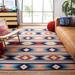 Blue/Pink 48 x 0.2 in Indoor Area Rug - Foundry Select Kilim 713 Area Rug In Light Pink/Blue Cotton/Wool | 48 W x 0.2 D in | Wayfair