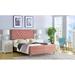 Rosdorf Park Ajenae Tufted Low Profile Sleigh Bed Wood & /Upholstered/Velvet in Pink/Gray | 53.25 H x 57 W x 87.5 D in | Wayfair