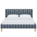 Dakota Fields Rosalee Low Profile Platform Bed Upholstered/Polyester in Blue | 33 H x 74 W x 84 D in | Wayfair 540C336F92024ED3BC6B5C3B7C42A64C