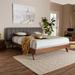 George Oliver Dechick Mid-Century Modern Platform Bed Wood & /Upholstered/Polyester in Gray | 43.7 H x 78.9 W x 87.8 D in | Wayfair