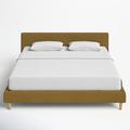 Joss & Main Mirabella Upholstered Low Profile Platform Bed Metal in Orange/Gray/Black | 33 H x 45 W x 82 D in | Wayfair