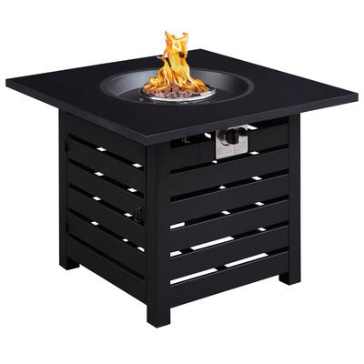 Square metal fire pit table