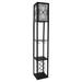 Simple Designs Floor Lamp Etagere Organizer Storage Shelf and Wine Rack with Linen Shade - 10.14 x 10.14 x 62.75 (L x W x H)