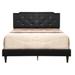 LYKE Home Delran Black Faux Leather King Bed