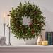 Donway 25" Olive Artificial Silk Wreath with Berries by Christopher Knight Home - Green + Red