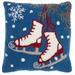 Mina Victory Home For The Holiday Ice Skates 18" x 18" Multicolor Indoor Throw Pillow