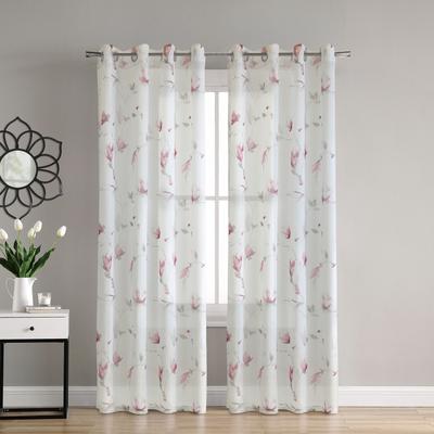Wide Width Habitat Symphony Indoor Single Grommet Curtain Panel by Commonwealth Home Fashions in Rose (Size 52