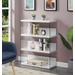 SoHo 4 Tier Wide Bookcase in White/Glass - Convenience Concepts 131548W