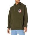 Superdry Men's Military NONBRAND Graphic Hood Sweatshirt, Black Olive Grit, L