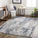 Ord 5'3" x 7' Modern Contemporary Bohemian Abstract Light Gray/Royal Denim/Nickel/Nutmeg/Dark Gray/Ivory/Sky Blue/Medium Gray/Tan Area Rug - Hauteloom