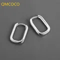 QMCOCO – boucles d'oreilles carrées en forme de O couleur argent coréenne tempérament breloque