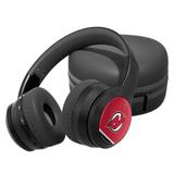 New Jersey Devils Stripe Design Wireless Bluetooth Headphones With Case