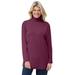 Plus Size Women's Perfect Mockneck Tunic by Woman Within in Deep Claret (Size 1X)