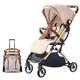 SONARIN Lightweight Stroller,Compact Travel Buggy,One Hand Foldable,Five-Point Harness,Upgraded Wheels,Great for Airplane(Khaki)