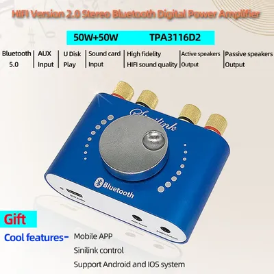 HIFIDIY-Carte d'amplificateur audio de puissance numérique Bluetooth 5.0 TPA3116wiches 50 WX2