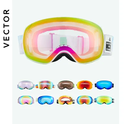 VECTOR Kids – lunettes de Ski pour enfants grande sphérique Double couche UV400 magnétique pour