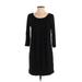 White House Black Market Casual Dress - Shift: Black Solid Dresses - Used - Size Medium
