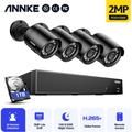 ANNKE Kit de surveillance 8 Channel Outdoor Wired Security CCTV System with 4 Cameras, Smart DVR