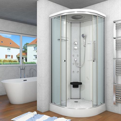 Duschkabine Fertigdusche Dusche Komplettkabine D10-00T0 80×80 cm – Weiß