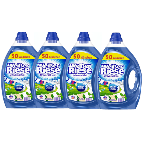 Weißer Riese Gel 4er Pack Flüssigwaschmittel 4x50 Waschladungen Waschmittel