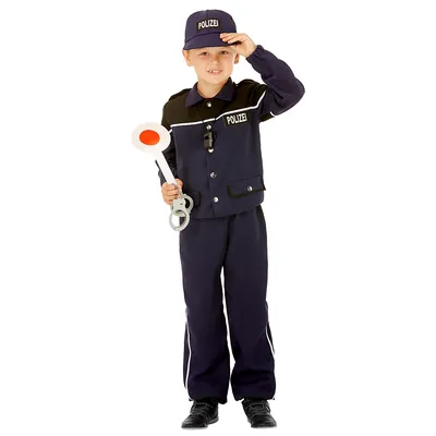Polizei-Kostüm für Kinder, dunkelblau Image