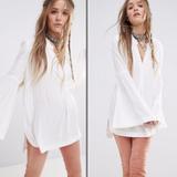 Free People Tops | Free People Easy Girl Bell Sleeve Tunic Dress. | Color: White | Size: M