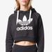 Adidas Sweaters | Adidas Trefoil Cropped Hoodie | Color: Black/White | Size: Xs