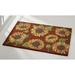 Brown 24 x 0.25 in Area Rug - Floral Handmade Looped/Hooked Wool Rust Area Rug Wool Home Furnishings by Larry Traverso | 24 W x 0.25 D in | Wayfair