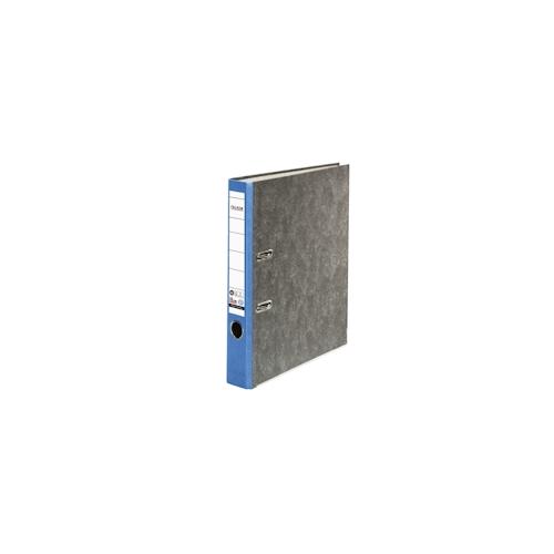 Falken 80023393 25x Recycling-Wolkenmarmor-Ordner A4, farbiger Rücken 50mm – Grau – Rücken blau