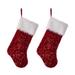 The Holiday Aisle® Sequin Christmas Stocking Polyester in Red | 21 H x 10 W in | Wayfair 628DD5790CFE4E5AA3A95A83A6F2FB55